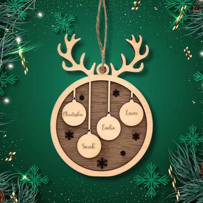 Happy Bumblebee - Personalisierter Weihnachtsbaum Anhänger – Wunschnamen und Motiveauswahl – Nachhaltiger Christbaumschmuck mit Wunschname