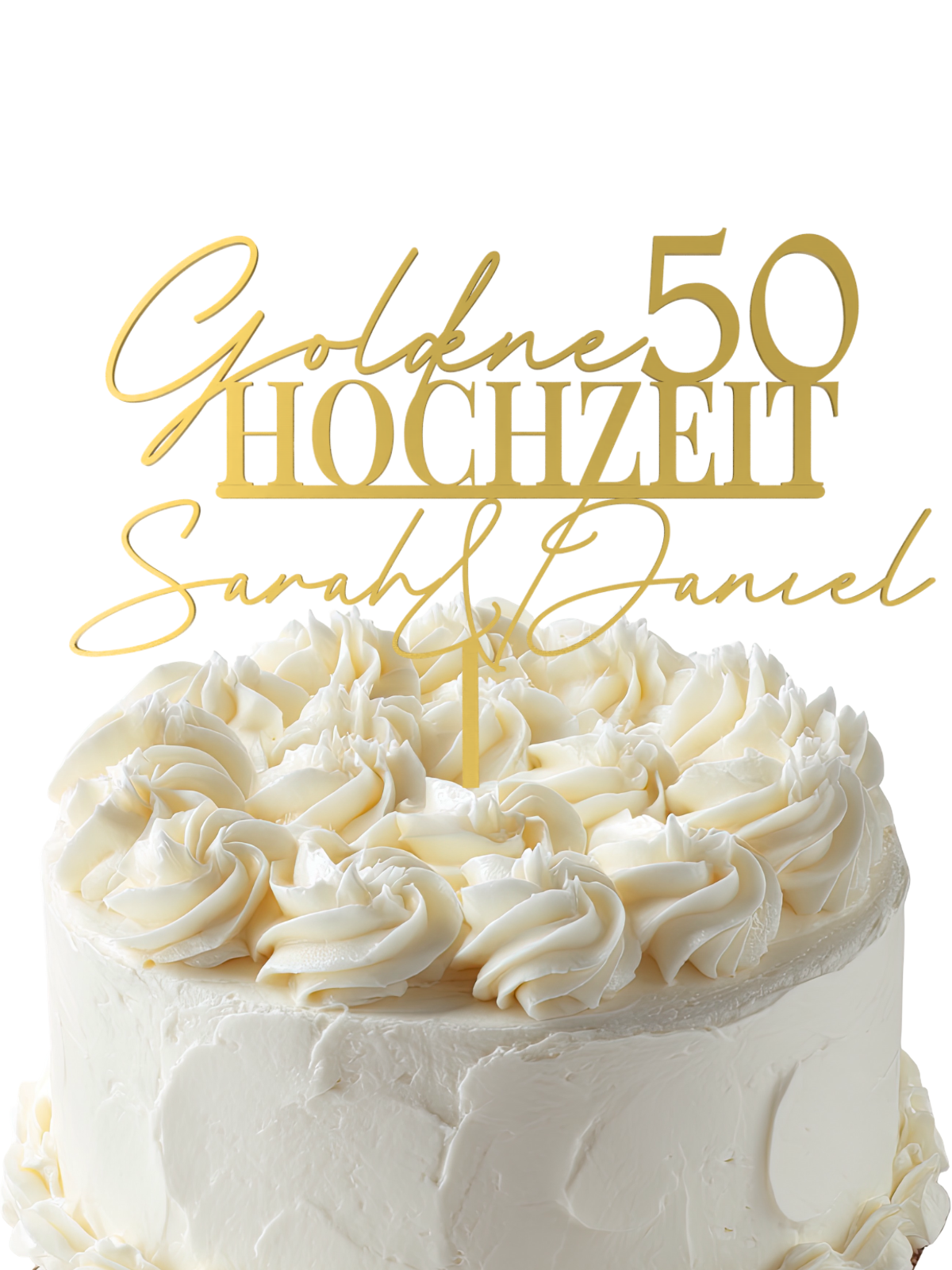 Hochzeit Cake Topper "Goldene Hochzeit & Jubiläum" Personalisiert - Happy Bumblebee