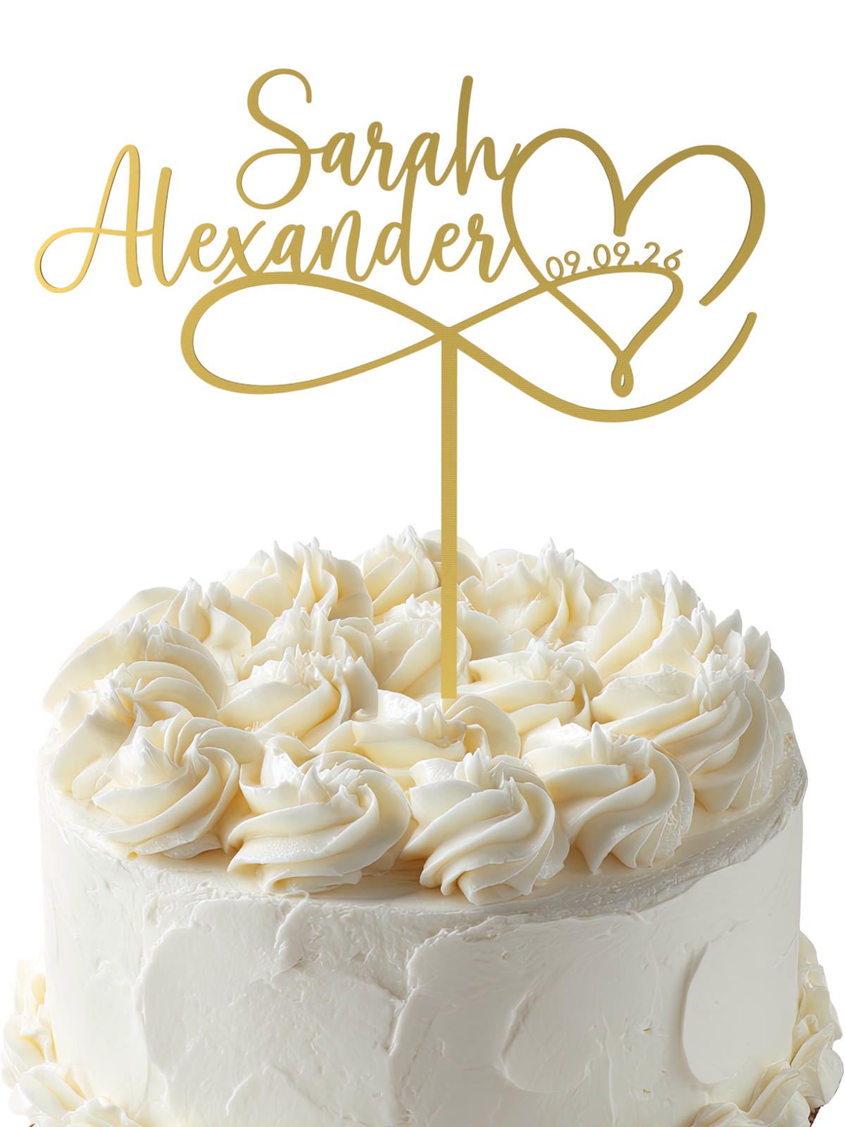 Hochzeit Cake Topper "Herz Unendlich" Personalisiert - Happy Bumblebee