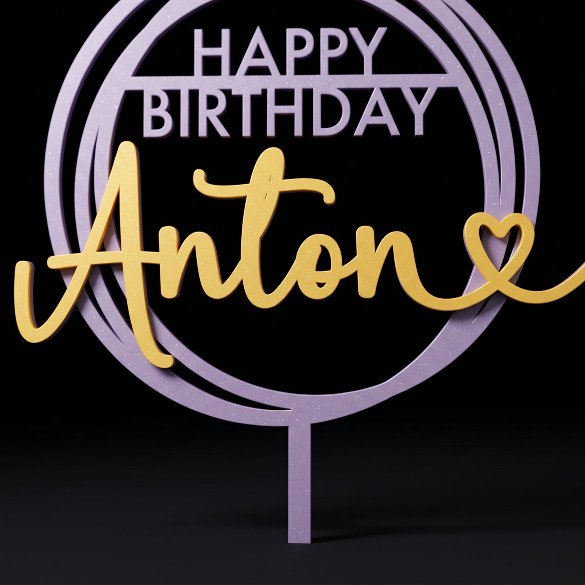 Geburtstag Cake Topper Happy Birthday mit Krone Makro