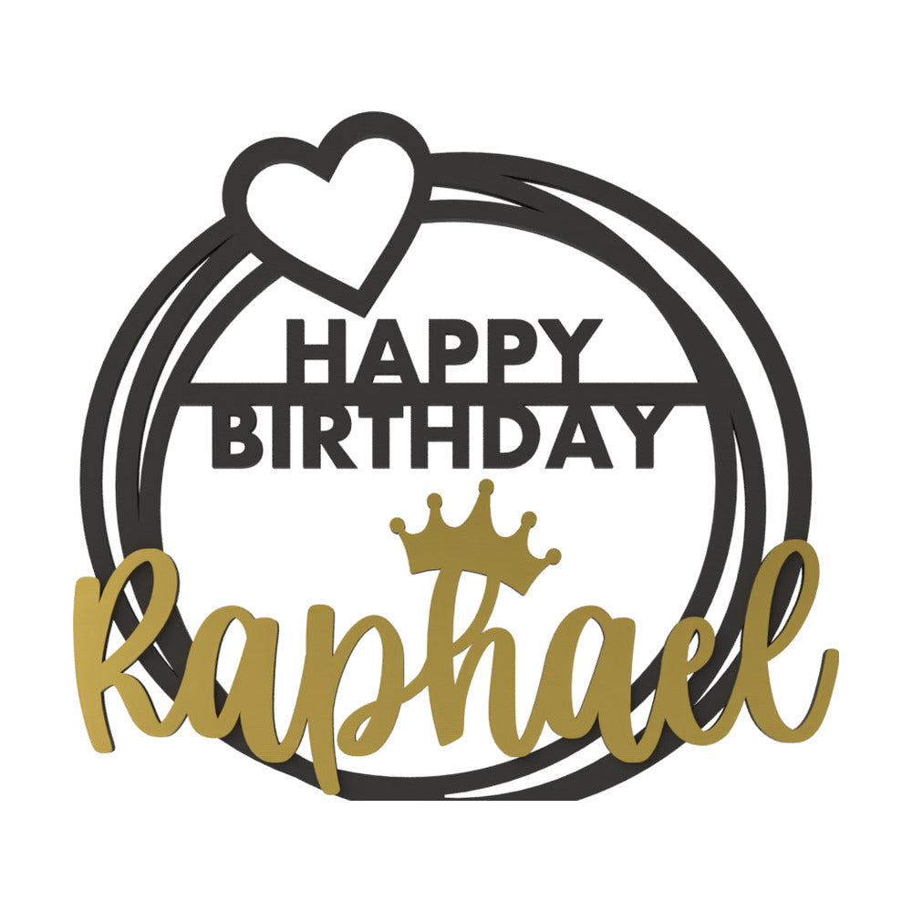 Geburtstag Cake Topper Happy Birthday mit Herz Farbtafel