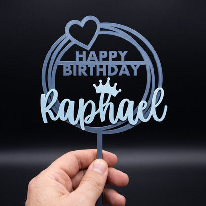 Geburtstag Cake Topper Happy Birthday mit Herz Hand
