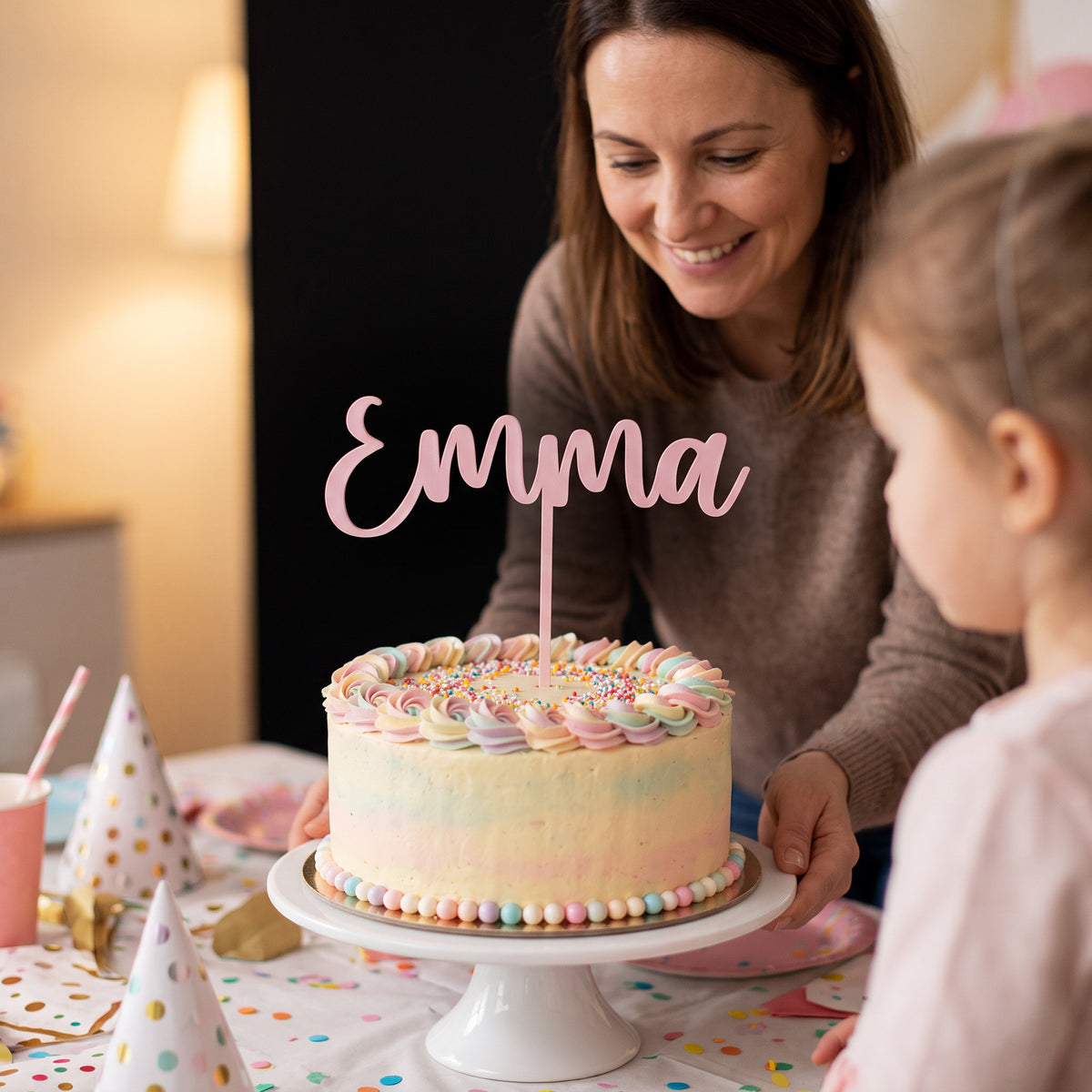 Cake Topper Name Geburtstag Hochzeit Taufe Personenbild
