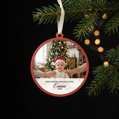 Weihnachtskugel mit Foto – Babys erstes Weihnachten