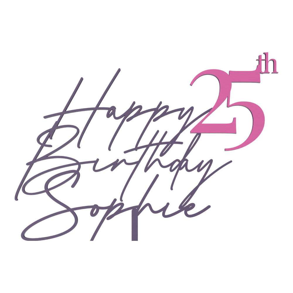 Geburtstag Cake Topper Happy Birthday Schriftzug mit Zahl Farbtafel