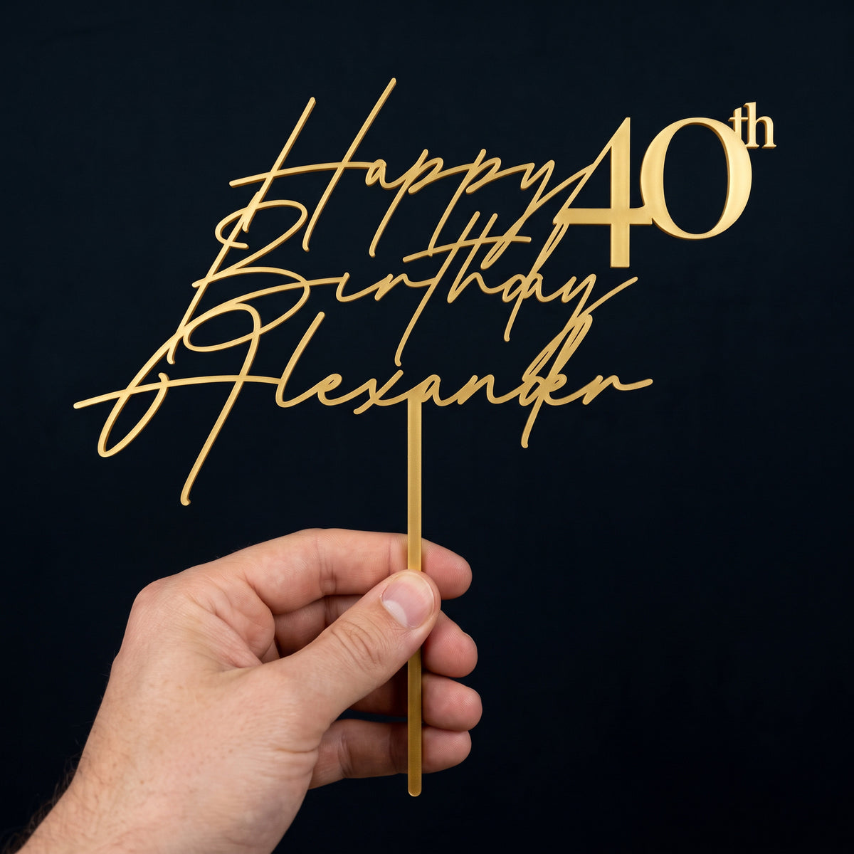 Geburtstag Cake Topper Happy Birthday Schriftzug mit Zahl Hand