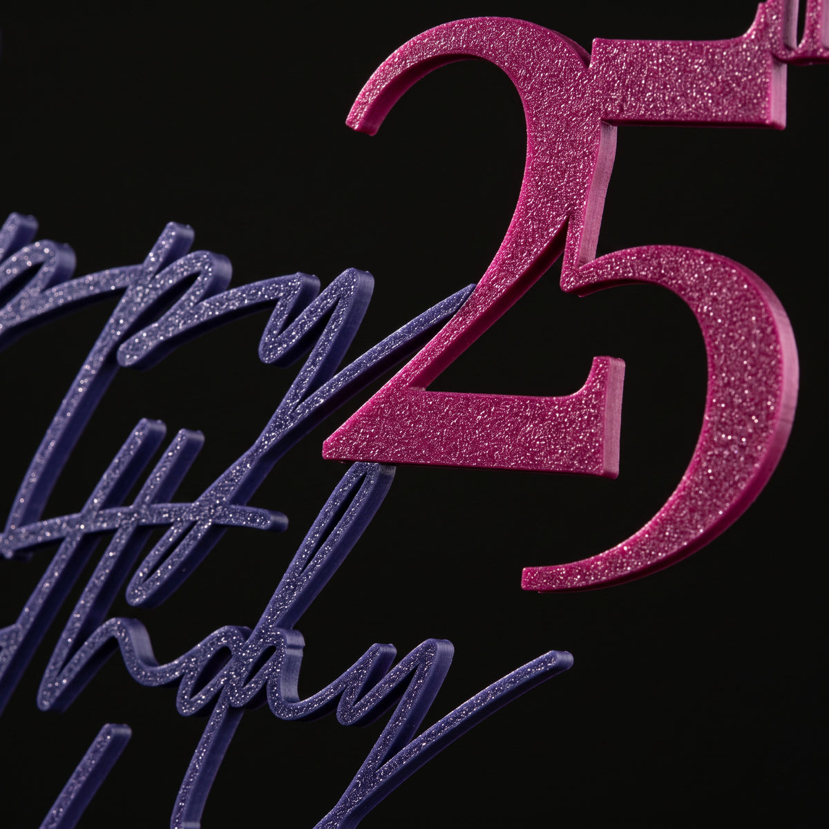 Geburtstag Cake Topper Happy Birthday Schriftzug mit Zahl Makro