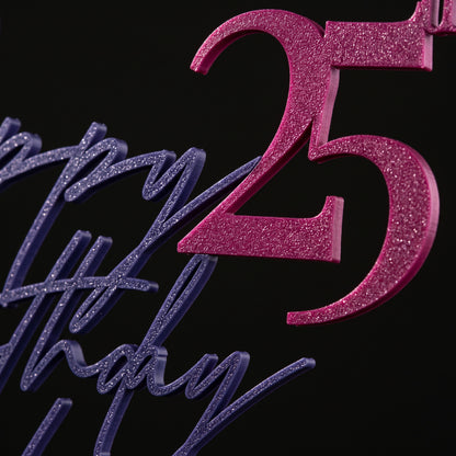 Geburtstag Cake Topper Happy Birthday Schriftzug mit Zahl Makro