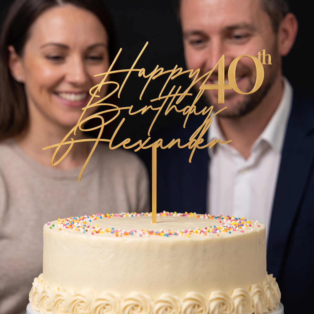 Geburtstag Cake Topper Happy Birthday Schriftzug mit Zahl Personenbild