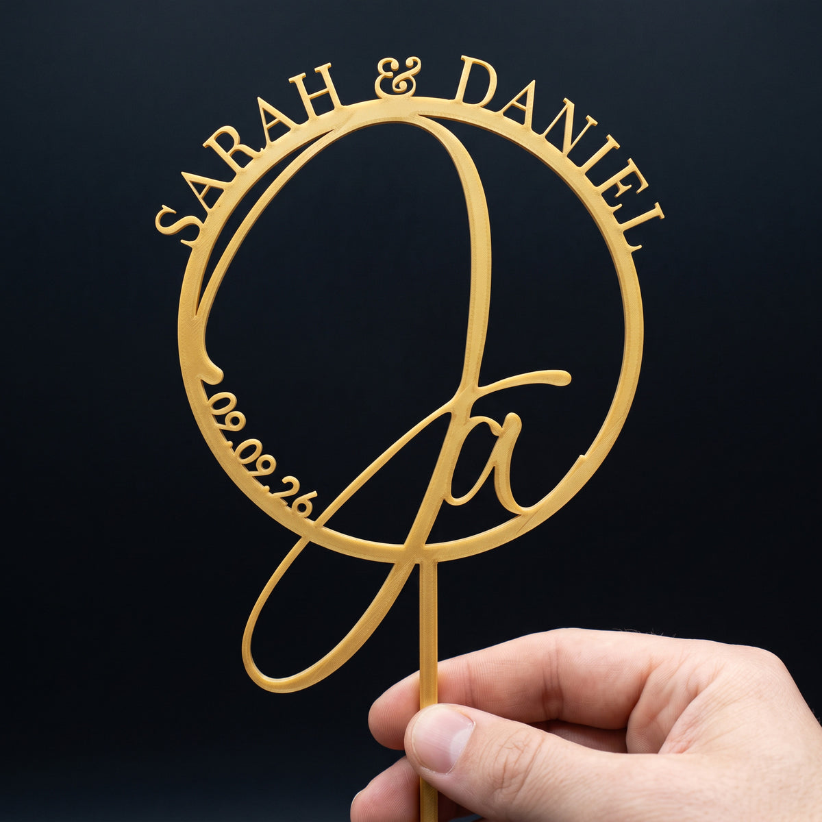 Hochzeit Cake Topper Ja-Wort im Kreis Hand