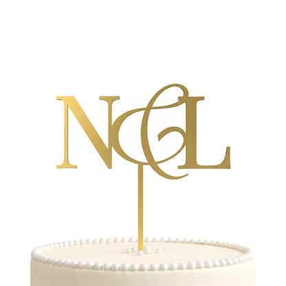 Hochzeit Cake Topper Monogramm mit Initialen Hauptbild