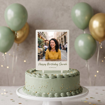 Foto-Tortenstecker Geburtstag Sofortbild Cake Topper