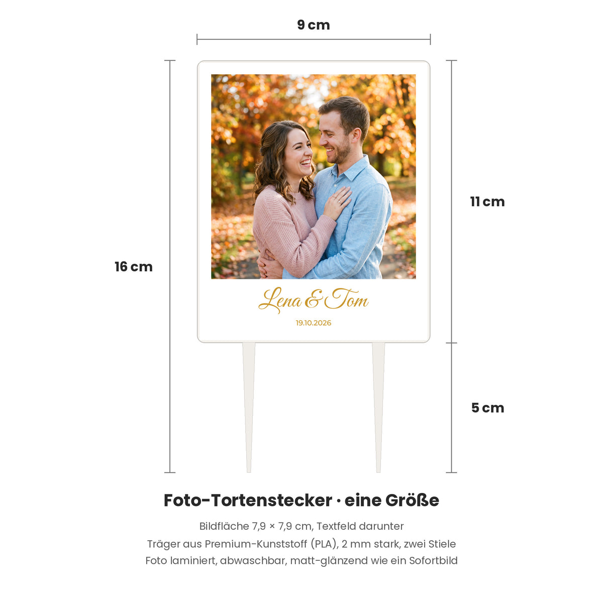 Foto-Tortenstecker Geburtstag Sofortbild Cake Topper