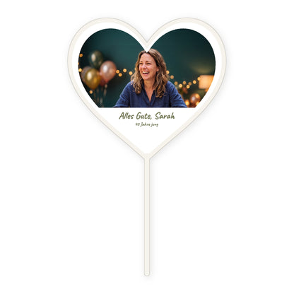 Herz Foto-Tortenstecker Geburtstag Cake Topper