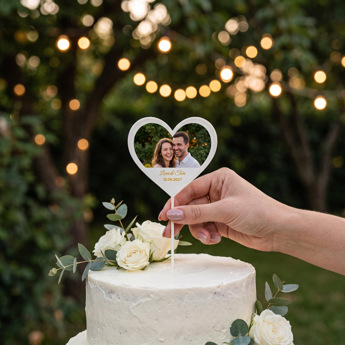 Herz Foto-Tortenstecker Geburtstag Cake Topper