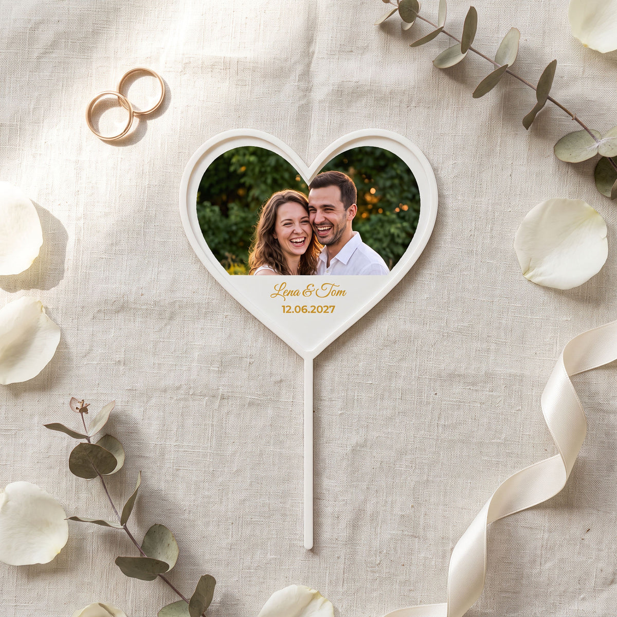 Herz Foto-Tortenstecker Geburtstag Cake Topper