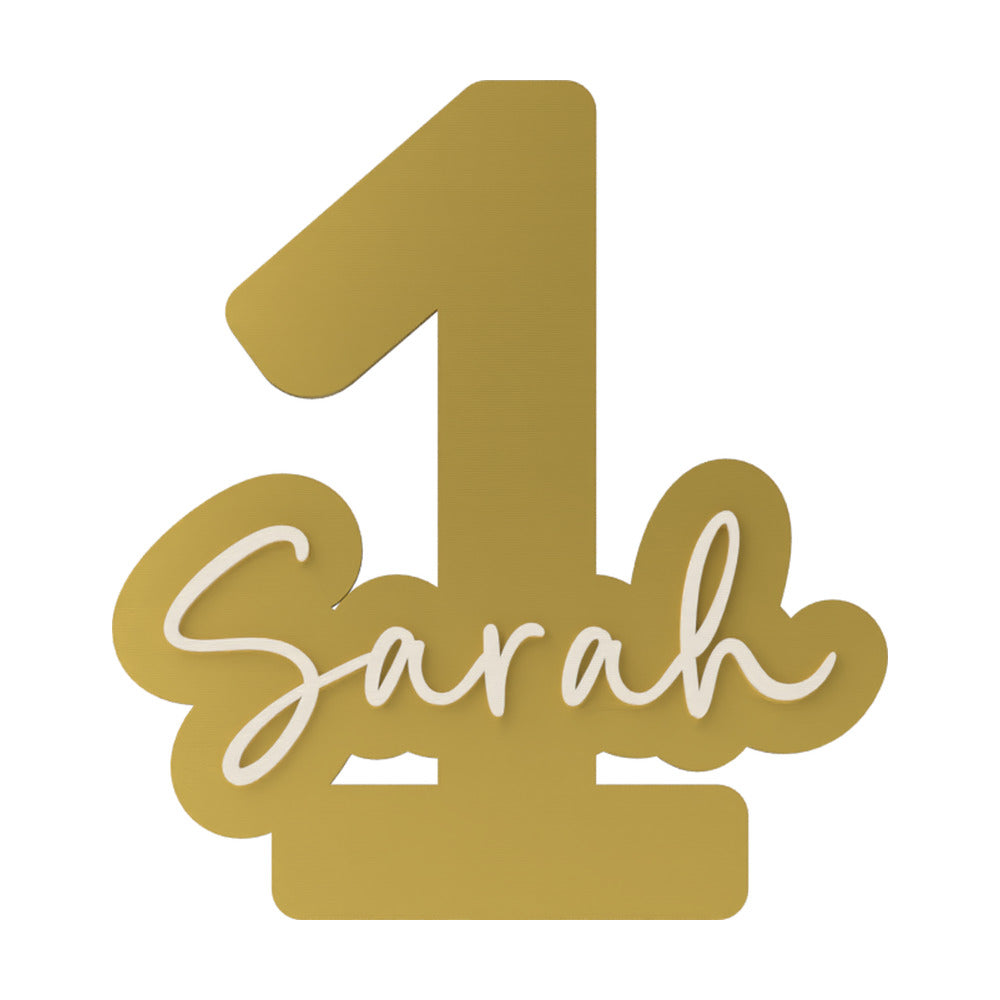 Geburtstag Cake Topper Zahl mit Name Farbtafel