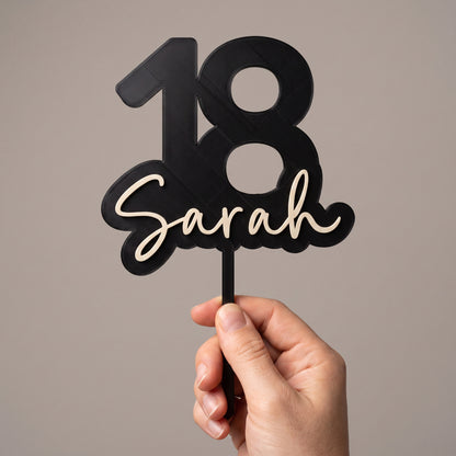 Geburtstag Cake Topper Zahl mit Name Hand
