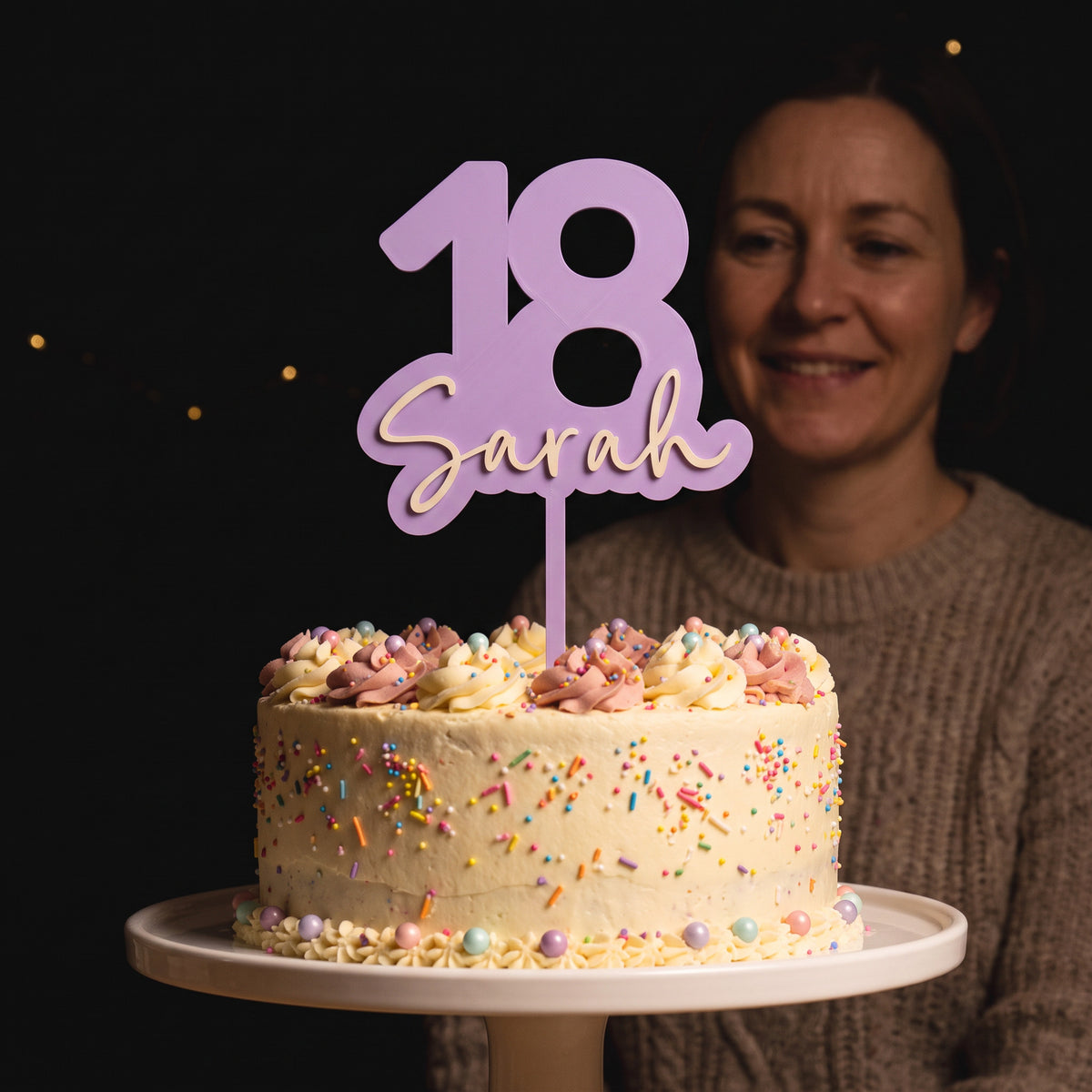 Geburtstag Cake Topper Zahl mit Name Personenbild