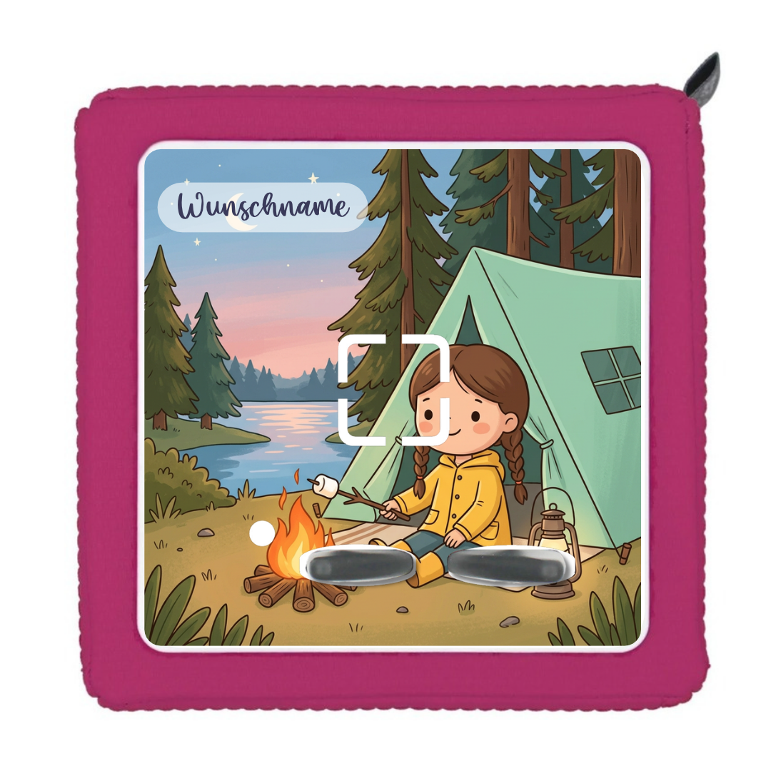 Toniebox 1 Schutzfolie Camping Mädchen mit Wunschname