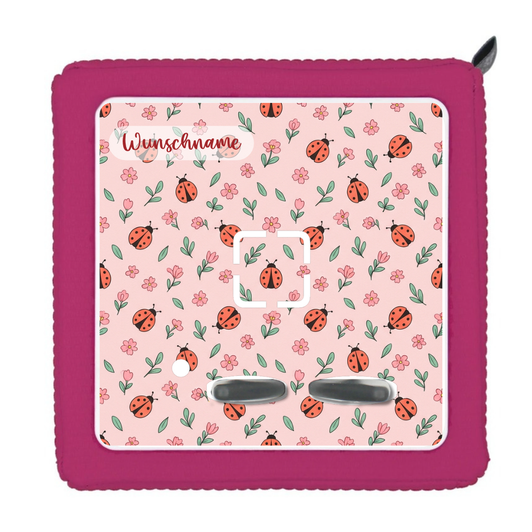 Toniebox 1 Schutzfolie Marienkäfer Rosa mit Wunschname