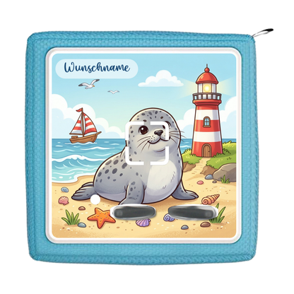 Toniebox 1 Schutzfolie Robbe am Meer mit Wunschname