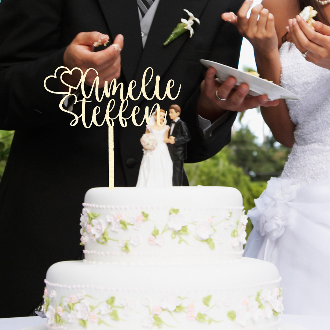 cake topper hochzeit personalisiert deko hochzeitstorte tortendeko tortenstecker