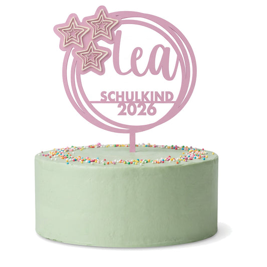 Cake Topper Einschulung Sterne mit Name auf der Torte